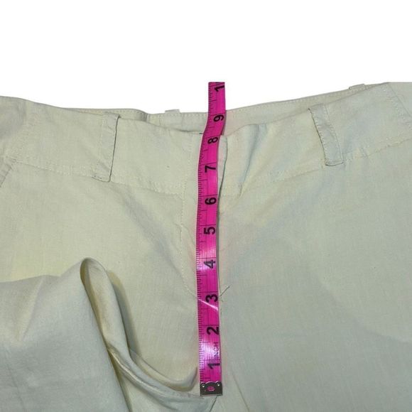 Theory Women's Cream Cotton Top And Linen Blend Pants Set Size Medium 6 - Picture 9 of 16